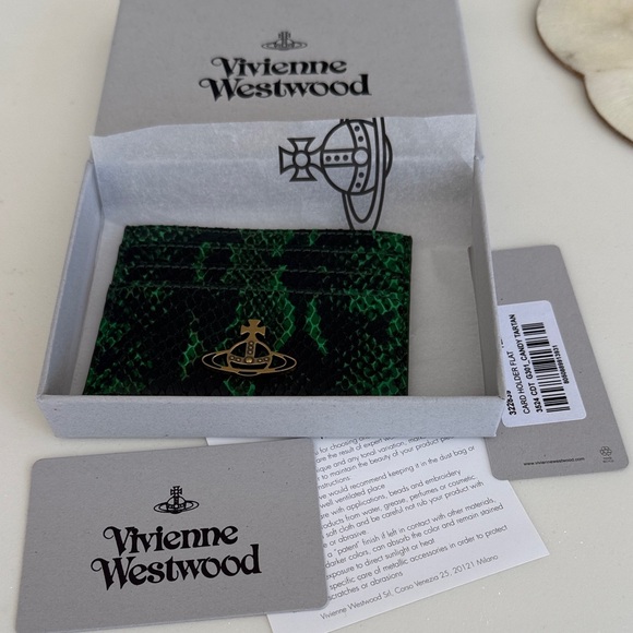 Vivienne Westwood Accessories - Vivienne Westwood Snakeskin Green Card Holder